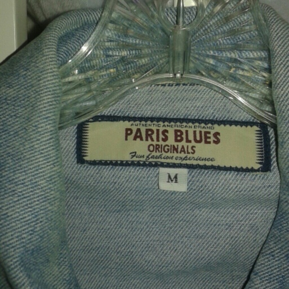 Paris Blues vintage 90s Denim cropped Jean Jacket - Blue Distressed - Picture 7 of 8